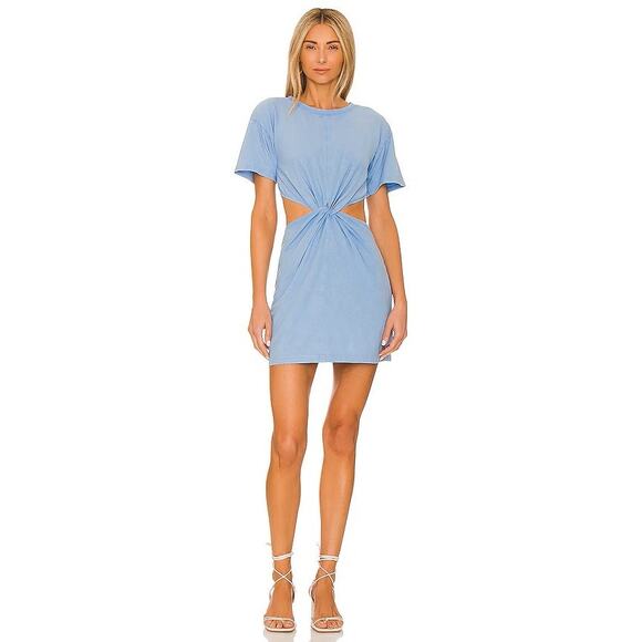 L*Space Lost Winds Mini Tee Shirt Dress Side Cut-Out – Blue – Size Large – NWT - Picture 2 of 8